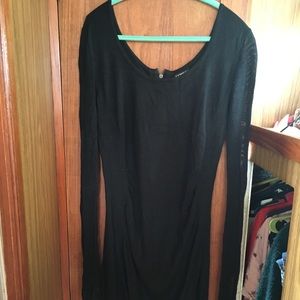 Express black dress “cotton mesh arms”